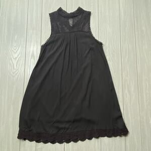 Altar'd State Women's Charcoal Gray Lace Sleeveless Swing Mini Dress Size Medium